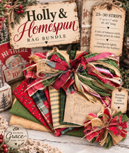 Load image into Gallery viewer, Holly and Homespun rag bundle
